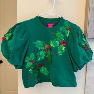 Queen of Sparkles Holly Christmas top
